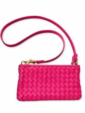Bottega Veneta Intrecciato Shoulder Bag Sacoche Mini Bag Pink Authentic- Stained